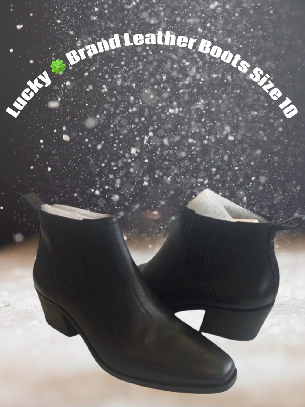 Lucky 🍀 Brand Black Smooth Leather Boots Size 10 NWOT